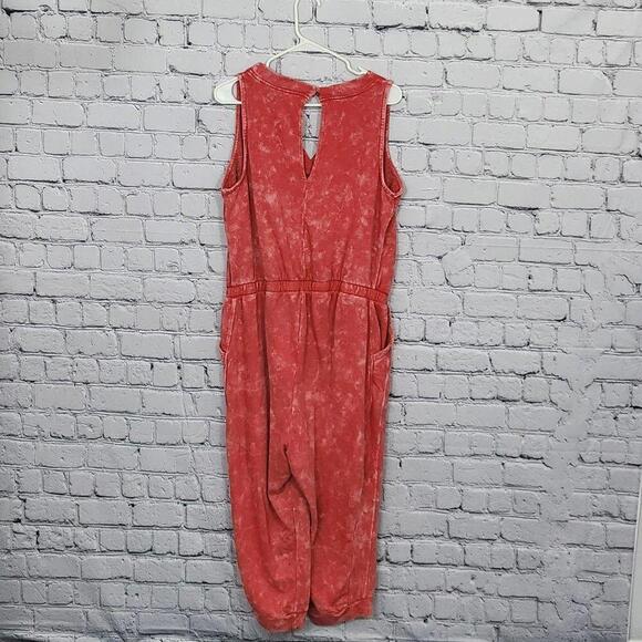 2/$30 Lane Bryant LIVI V-Neck Tie Dye Cropped Jumpsuit Size 22/24 - Picture 2 of 5